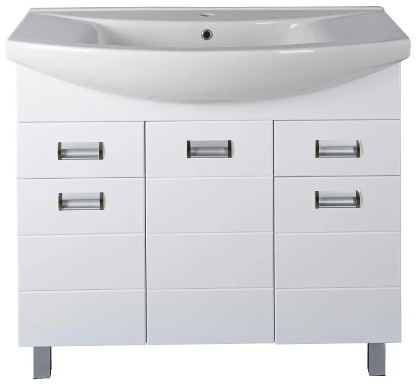 Viva SZQUARE 85 lábon álló fürdőszobabútor Sanovit ZENON 6085 porcelán mosdóval 86 x 50 cm