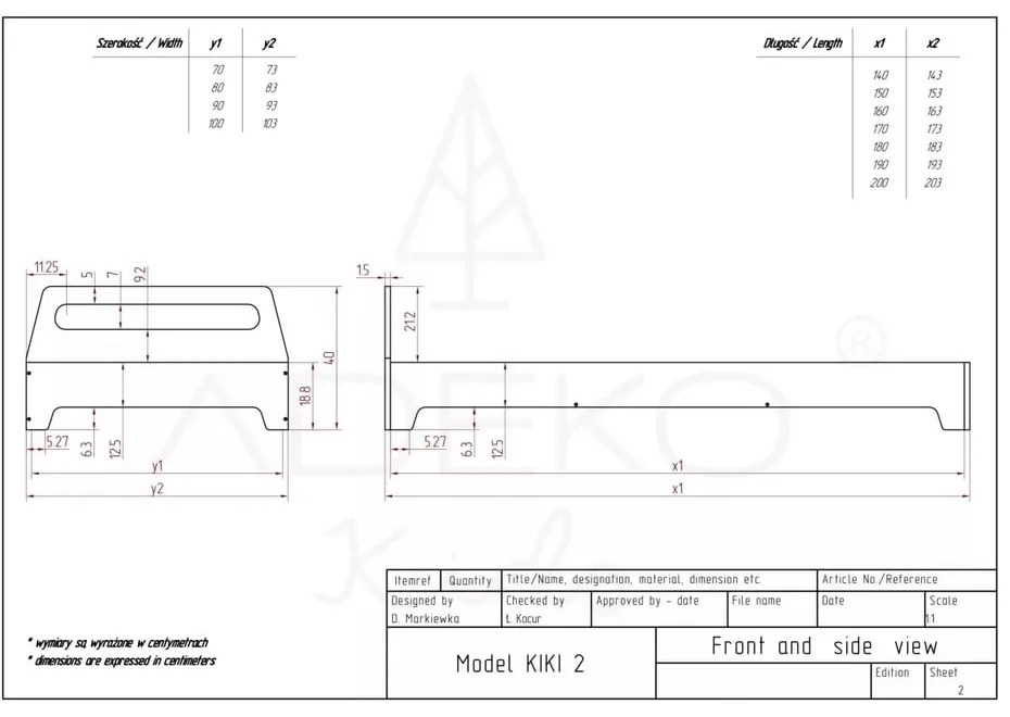 Gyerekágy 90x190 cm Kiki 2 - Adeko