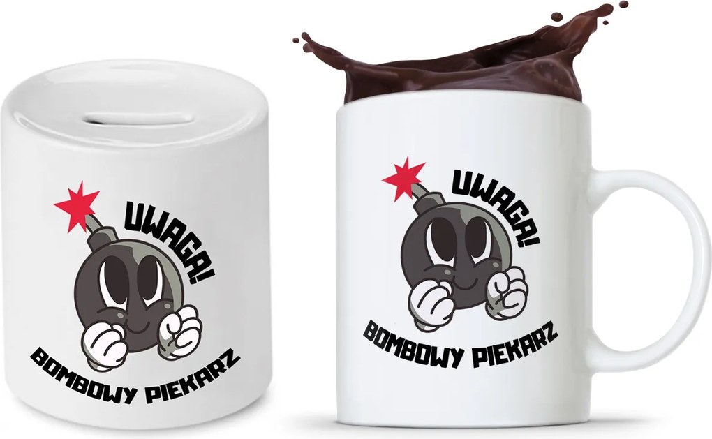 Péknek Ajándék Bögre Persely Szett fényképes nyomtatással