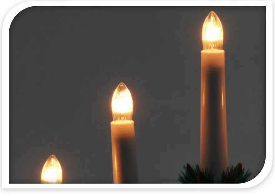 Karácsonyi gyertyadísz Candle Bridge piros, 7 LED
