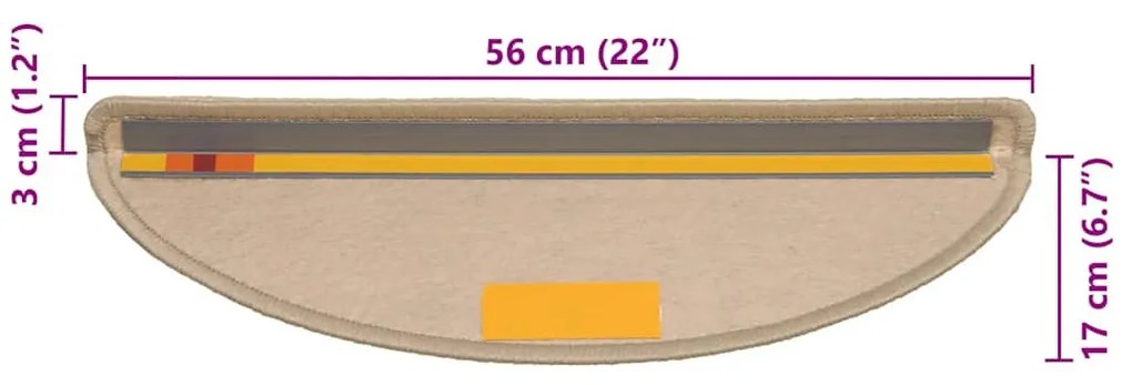 30 db lépcsőszőnyegek öntapadós szizál kinézetű 56x17x3 cm