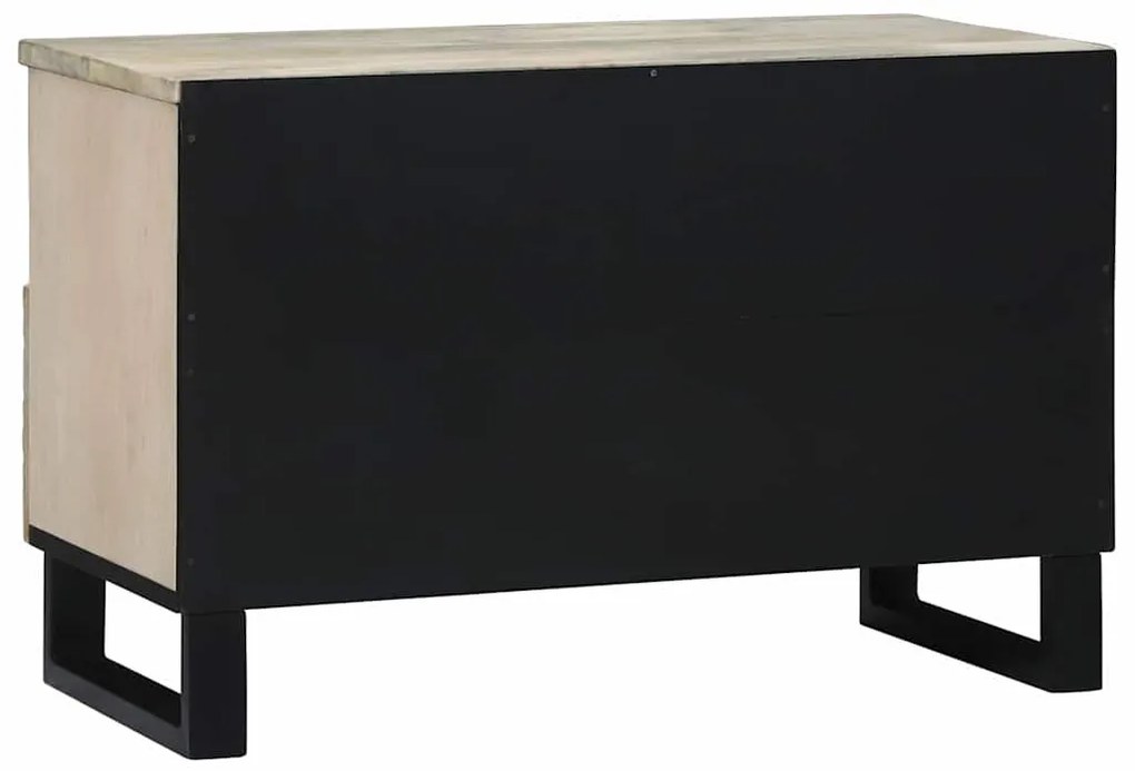 TV Szekrény fiókkal Fehér 70 x 33 x 46 cm tömör mangófa