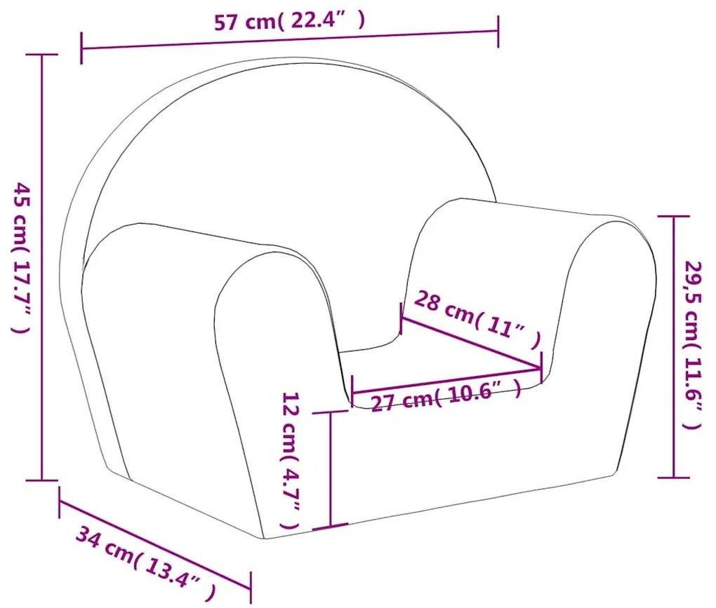 kék puha plüss gyerekkanapé