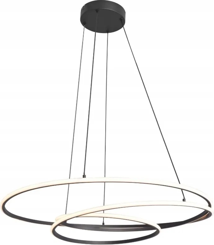 LED-es mennyezeti függőlámpa fekete étkező konyhába, asztal fölé, Zephyra sziget