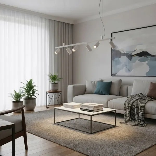 Ideal Lux - LED Csillár zsinóron DYNAMITE 6xGU10/7W/230V CRI 90 fehér