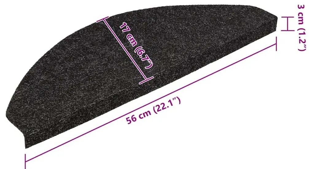 30 db fekete öntapadó lépcsőszőnyeg 56 x 17 x 3 cm