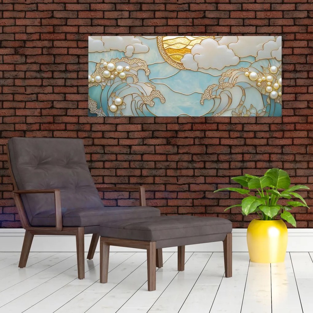 Kép - 3D gyöngyök az óceánban (120x50 cm)