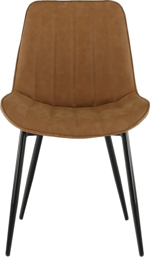 Szék, ekobőr barna camel/fekete, HAZAL