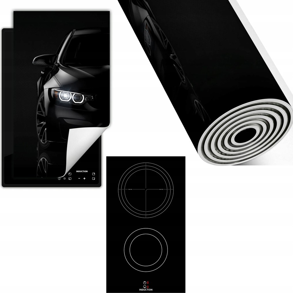 Indukciós Védőszőnyeg Konyhapult 30x52 fekete autó
