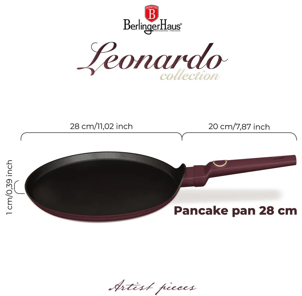 Berlinger Haus Indukciós tapadásmentes Palacsintasütő 28 cm Leonardo Collection