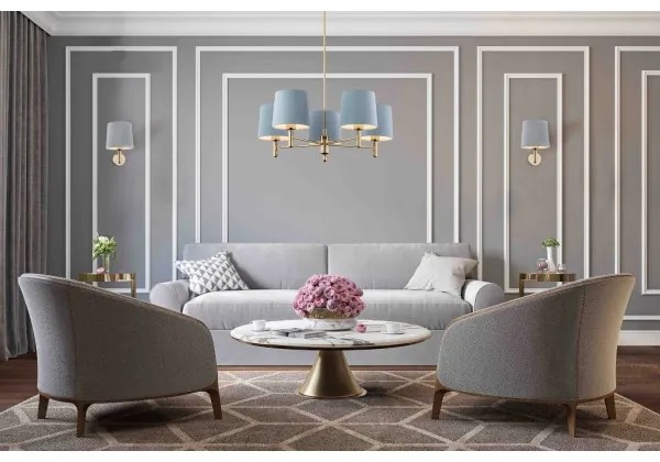 Argon 4347 - Fali lámpa PONTE 1xE27/15W/230V szürke/réz