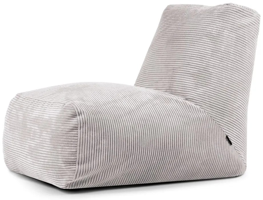 Világosszürke kordbársony babzsákfotel Tube – SLOWDOWN