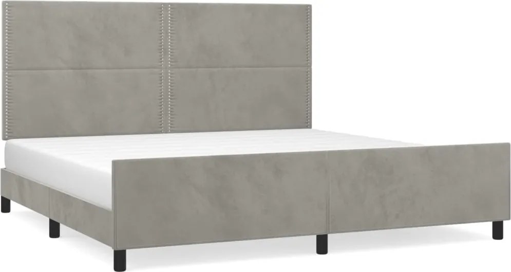 vidaXL világosszürke bársony ágykeret matrac nélkül 200 x 200 cm
