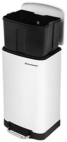 SLOW lassan záródó szemetes, 30l, fehér SongmicsHome