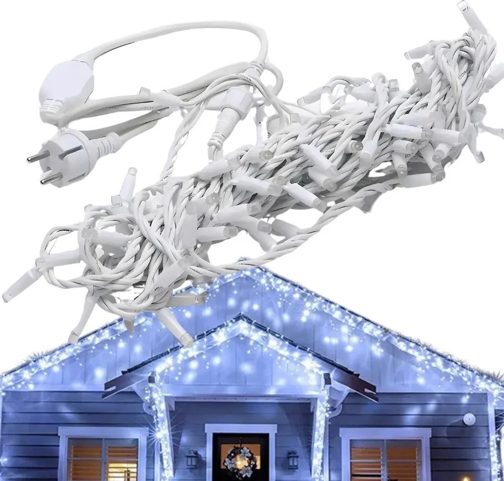 Fények fény függöny karácsonyi füzér dekoráció 500 led hideg ip44