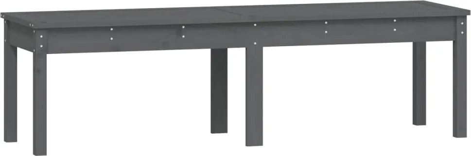 vidaXL 2 személyes szürke tömör fenyőfa kerti pad 159,5x44x45 cm