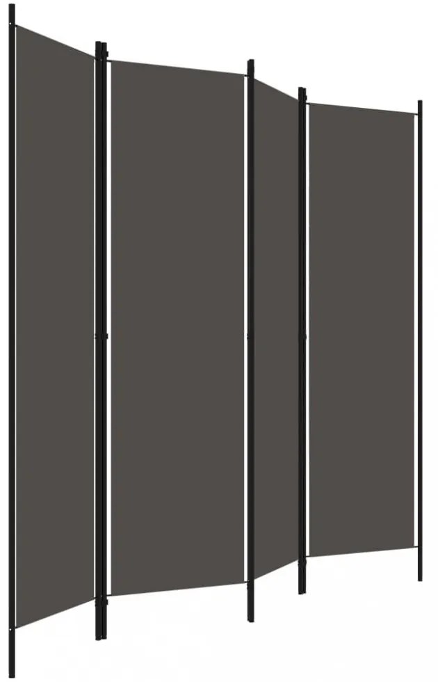 antracitszürke 4 paneles paraván 200 x 180 cm