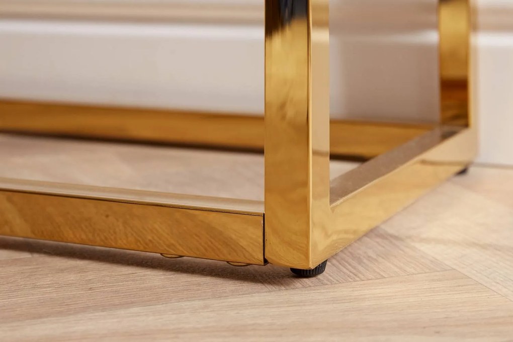 Design konzol Latrisha 110 cm fehér-arany - márvány utánzata