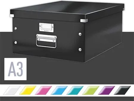 Doboz, A3 méret, LEITZ Click&Store, fekete (E60450095)