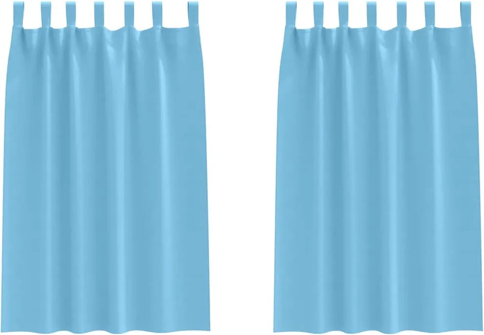 vidaXL Fekete Függöny Gyűrűkkel 2 pcs Világoskék 175 x 140 cm