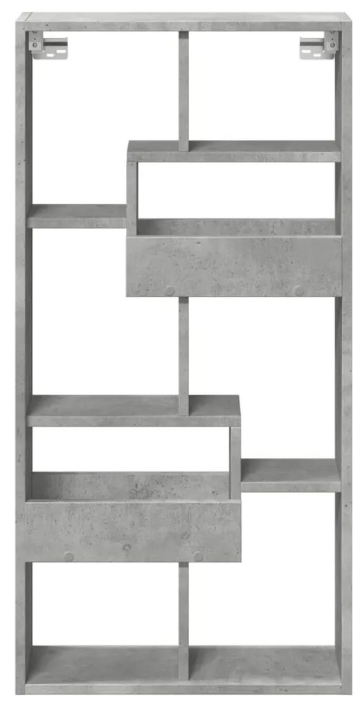betonszürke szerelt fa faliszekrény 50 x 15 x 100 cm