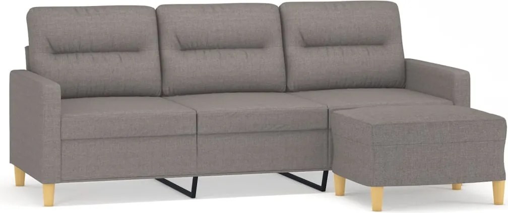 vidaXL 3 személyes tópszínű szövet kanapé lábtartóval 180 cm
