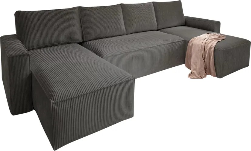AKCIÓ sötétszürke U alakú ülőgarnitúra SMART COSARO 295x140 cm II. minőség