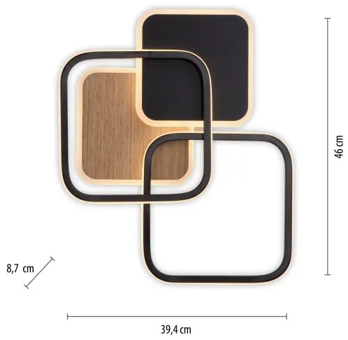 Leuchten Direkt 14117-78 - LED Mennyezeti lámpa SEVENT LED/36W/230V fekete/barna