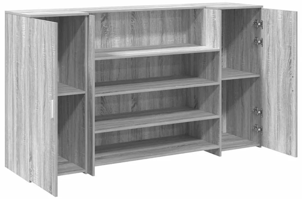 recepciós pult szürke sonoma 180x50x103,5 cm szerelt fa
