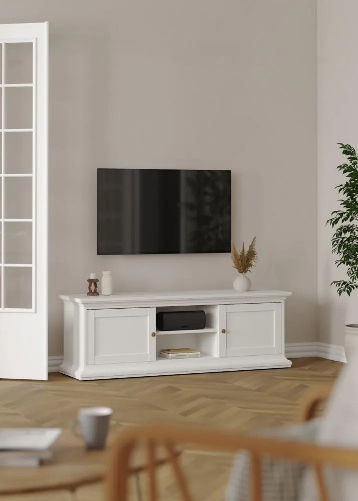 TV-asztal, fehér, PARIS 77810