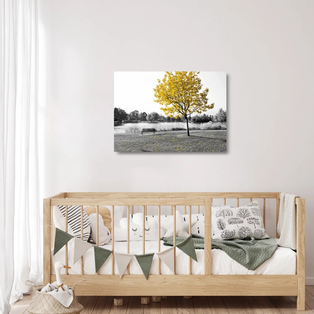 Kép - Pihenés a parkban (üvegen) (70x50 cm)
