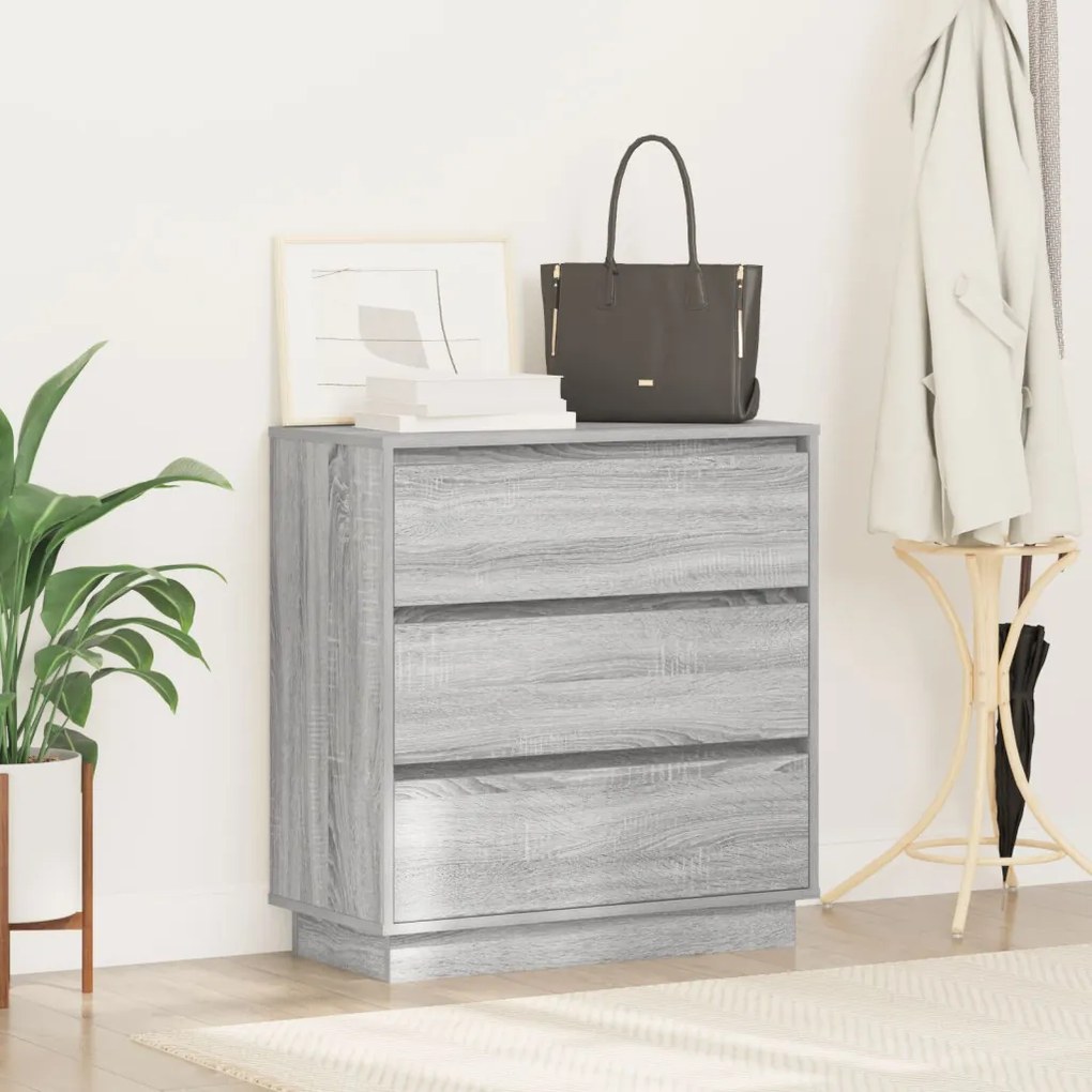 Éjjeli szekrény LED világítással Szürke Sonoma 71x34,5x75 cm MDF