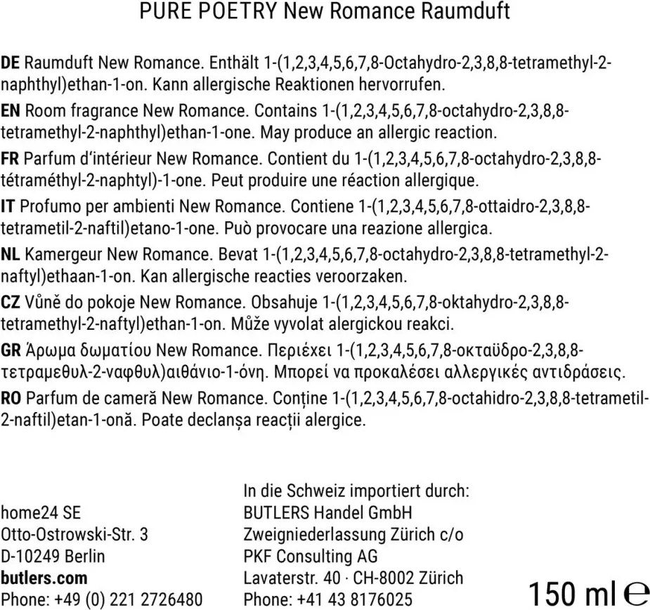 PURE POETRY szobaillatosító NEW ROMANCE 150 ml