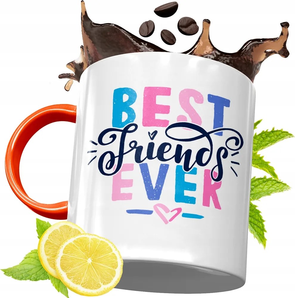 Narancssárga Bögre Barátnő Barátnőjének, fényképes nyomattal