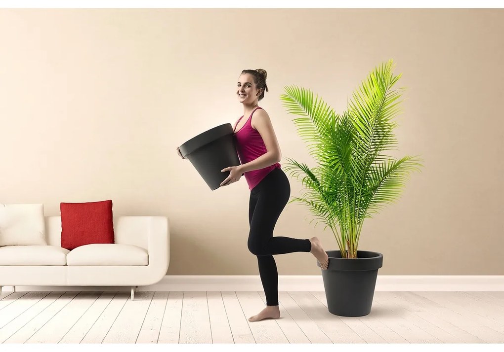 Gardenico Metro Twist 'n' Roll virágtartó, antracit, 39 x 35,5 cm, 39 cm