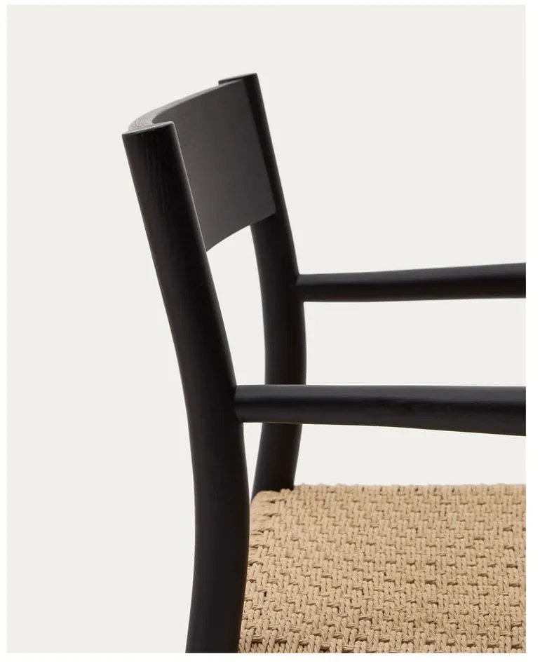 Fekete-natúr színű tölgyfa étkezőszék Yalia – Kave Home