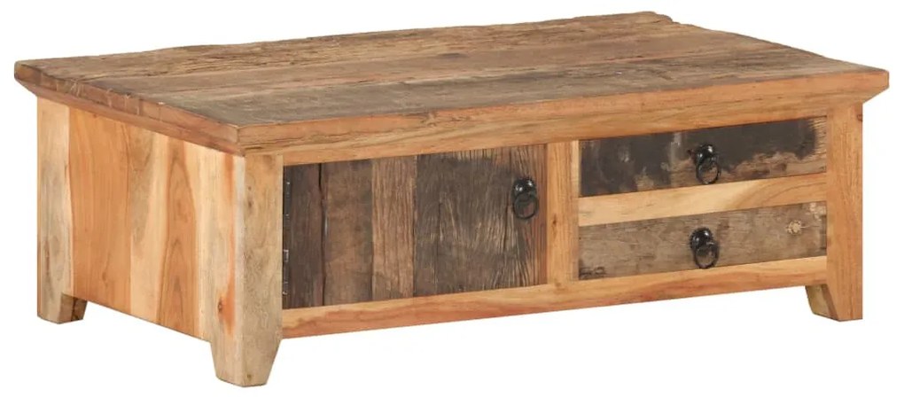 Tömör újrahasznosított fa dohányzóasztal 90 x 50 x 31 cm