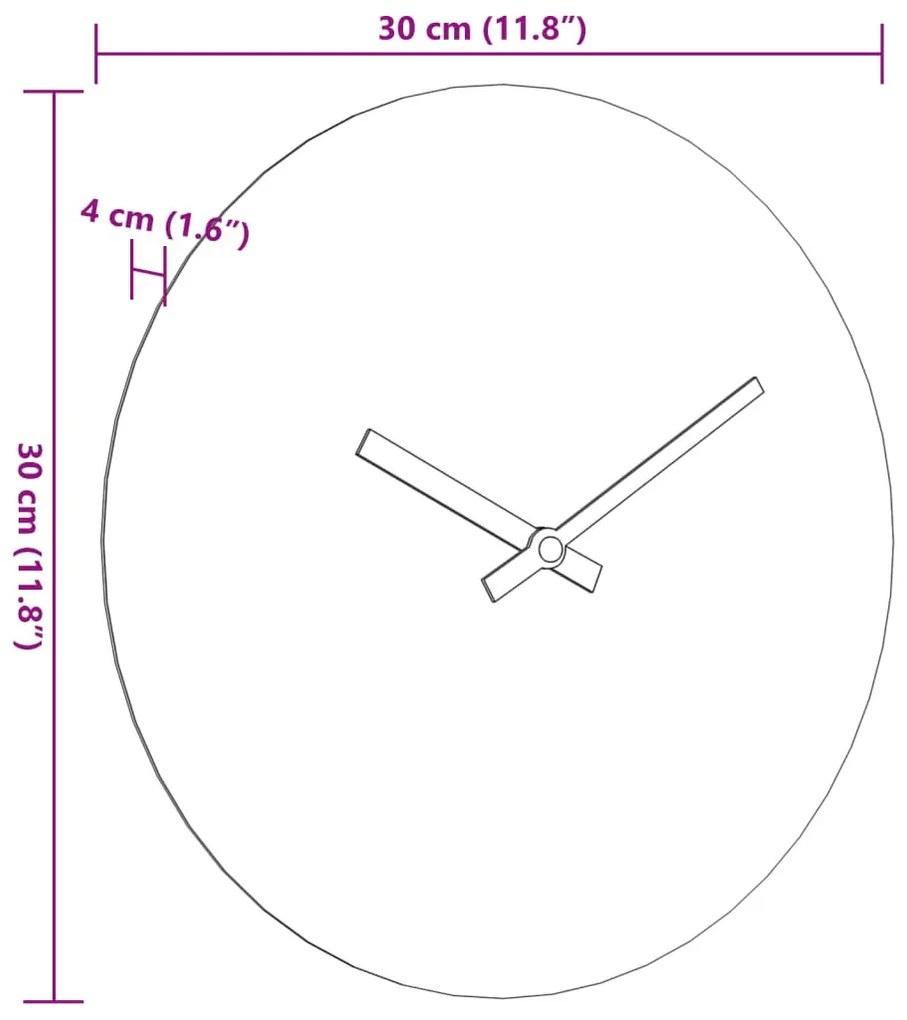 sárga és fekete szerelt fa falióra Ø30 cm