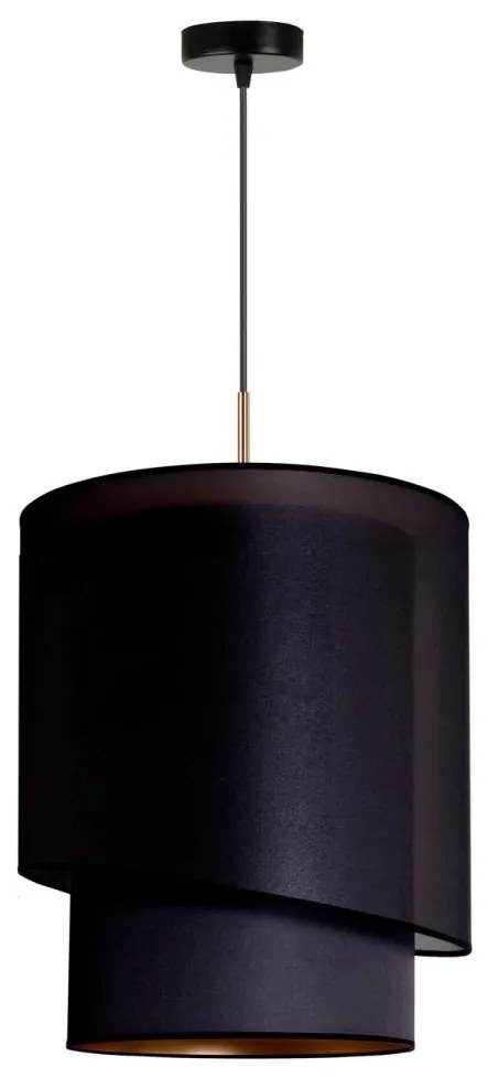 Duolla - Csillár zsinóron PARIS 1xE27/15W/230V á. 40 cm fekete/arany