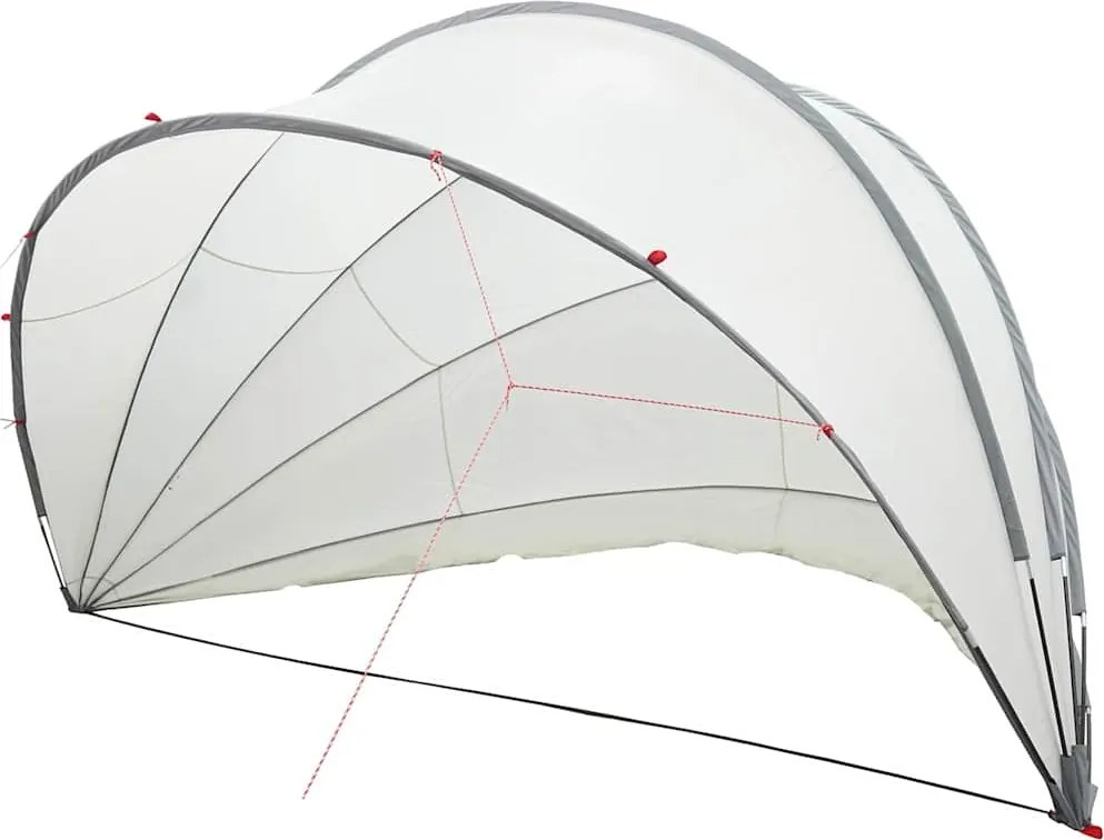 vidaXL Medence kupola Szürke és narancs 546 x 516 x 250 cm