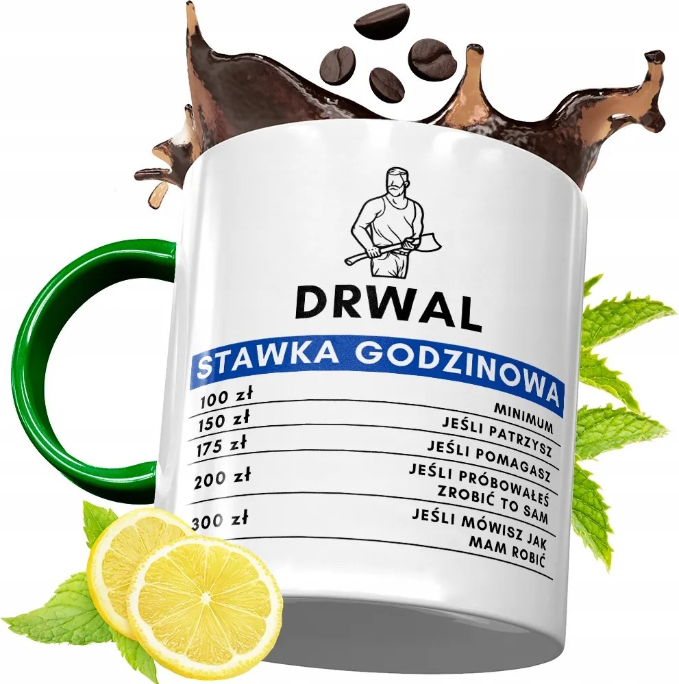 Zöld Bögre Favágónak Születésnapi Ajándék fényképes nyomtatással