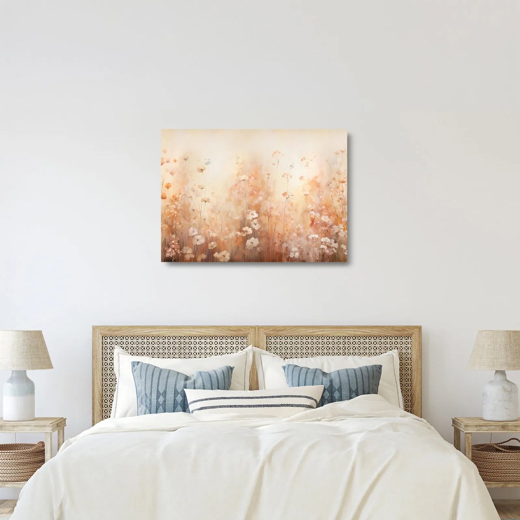 Üveg kép - Vadvirágok mintája (70x50 cm)