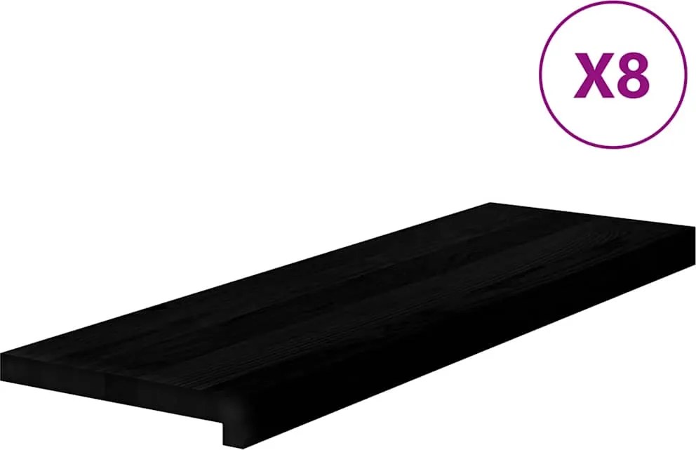 vidaXL lépcsőfokok 8 db Sötétbarna 80x30x2 cm tömör fa tölgyfa