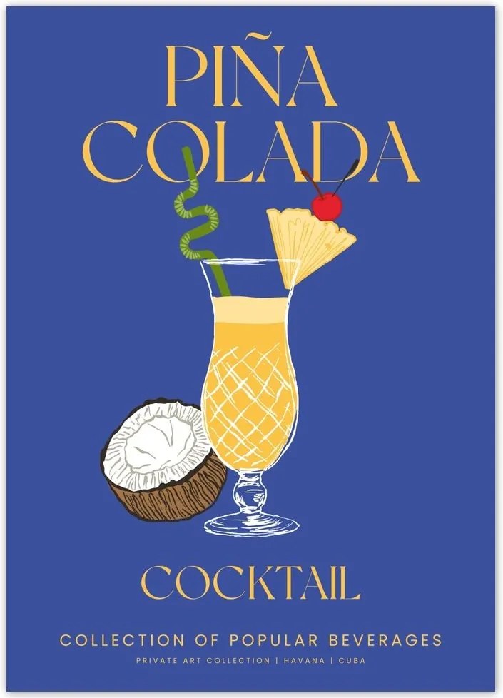 Poszterek 50x70 Ital Colada Alkoholos koktél