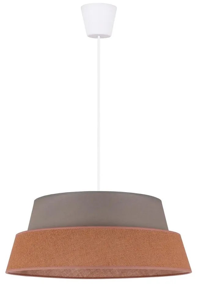 Duolla Duolla - Csillár zsinóron GALAXY 1xE27/40W/230V átm. 50 cm szürke/barna DU8969