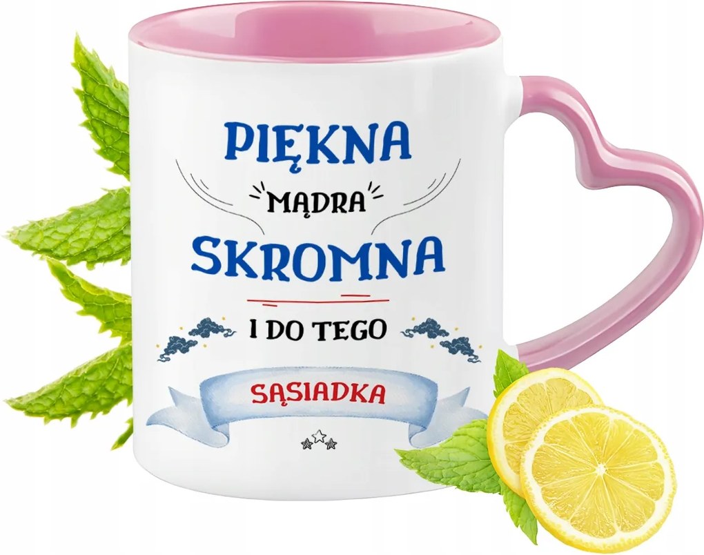 Szomszéd Bögre Rózsaszín Szív Alakú Füllel Kávé Ajándék