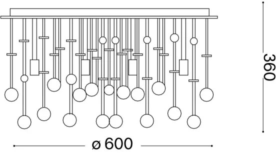 Ideal Lux-LED Kristály mennyezeti lámpa MOONLIGHT 12xG9/3W/230V pr.60 cm arany