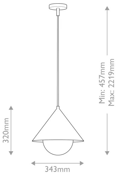 Alora Mood ALM-REMYCK-P-GD - REMYCK kábeles függőlámpa 1xE27/60W/230V átm. 34,3 cm arany