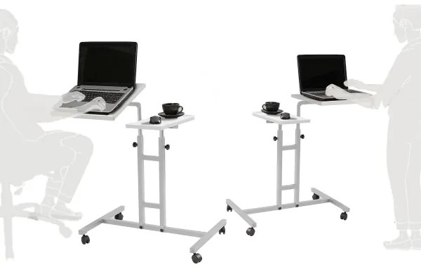 Állítható asztal GLEN 87x67 cm fehér