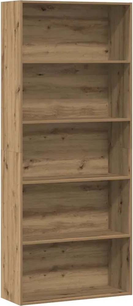 vidaXL kézműves tölgy színű szerelt fa könyvszekrény 80 x 30 x 189 cm